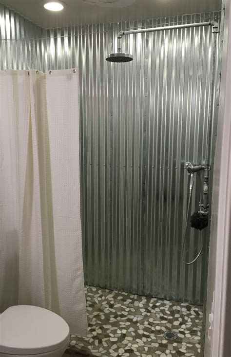 use of corrugated metal for shower